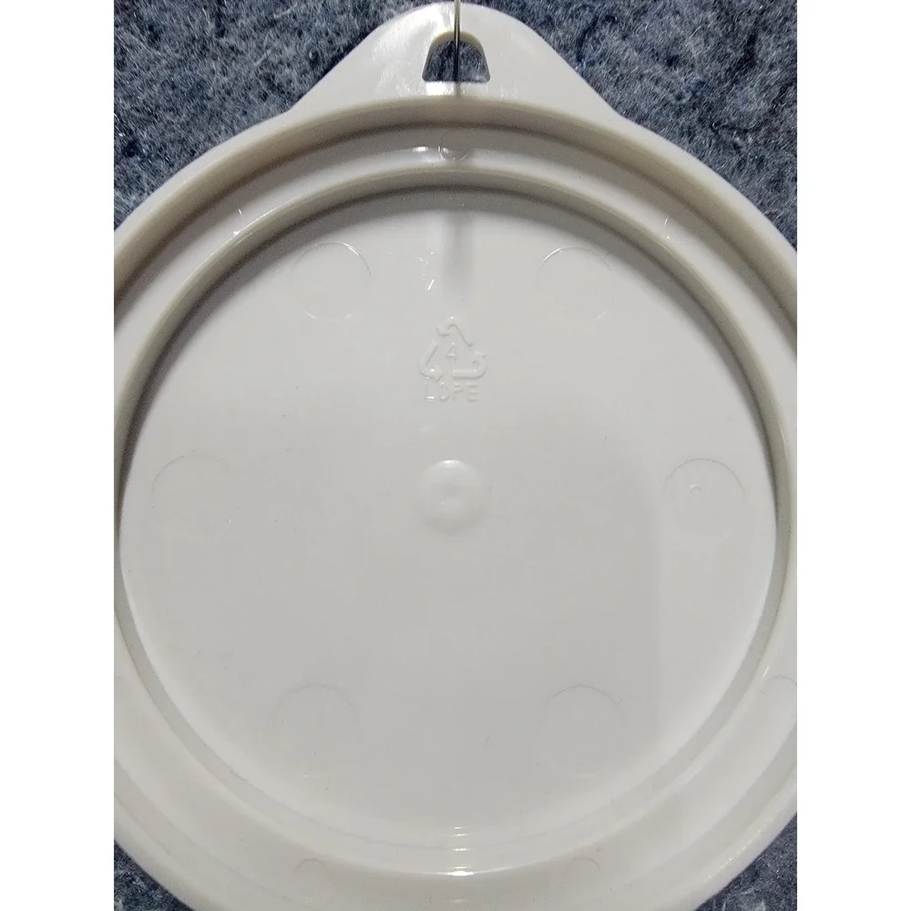 Pet Food Can Cover Set of‎ 2 Cream Lids